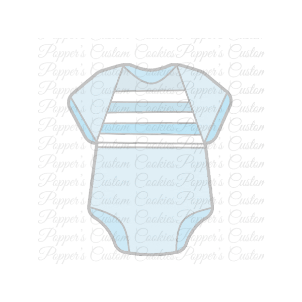 Onesie, Blue, Striped Top
