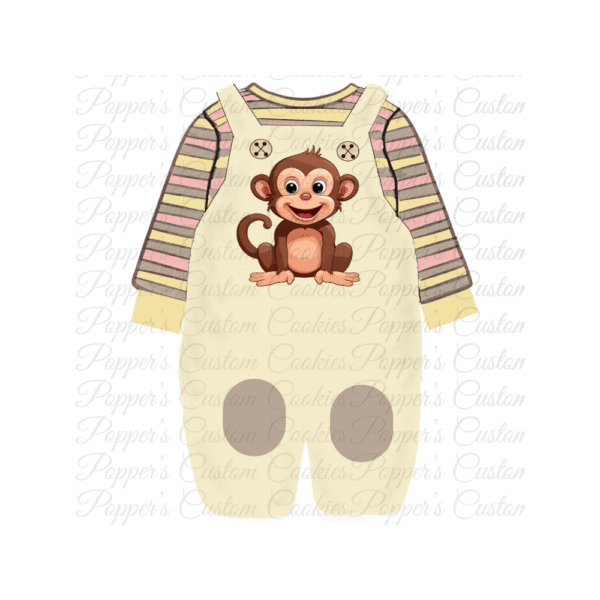 Romper, Pale Yellow, Monkey