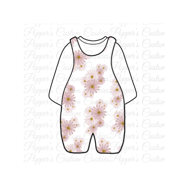 Romper, Girl's, Pink Floral, White Shirt
