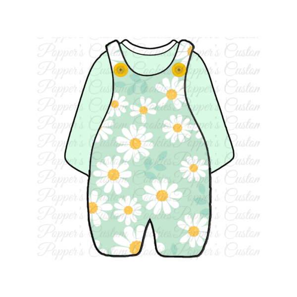Romper, Girl's, Green Daisy, Green
