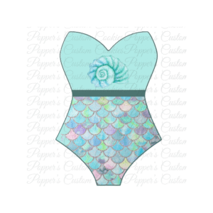Bathing Suit, Strapless, HF, Scales & Shells
