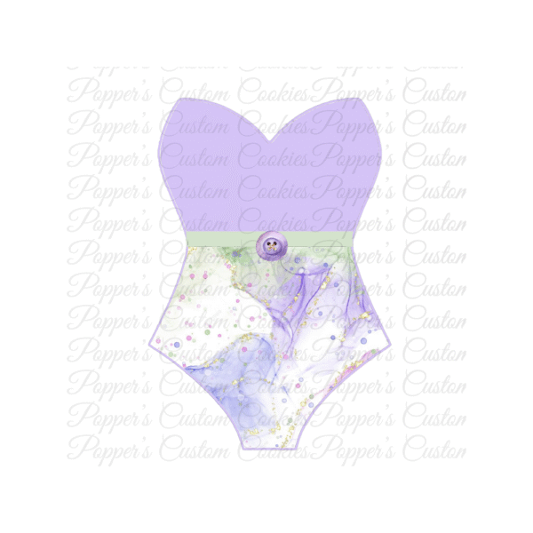 Bathing Suit, Strapless, HF, Purple Pastel