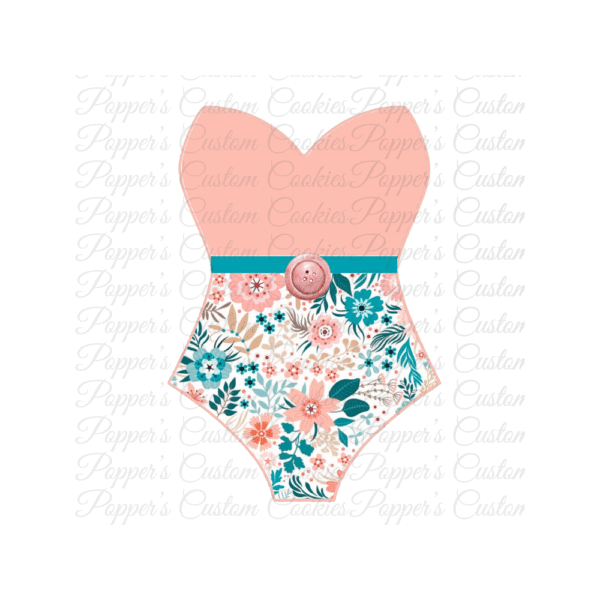 Bathing Suit, Strapless, HF, Coral Floral