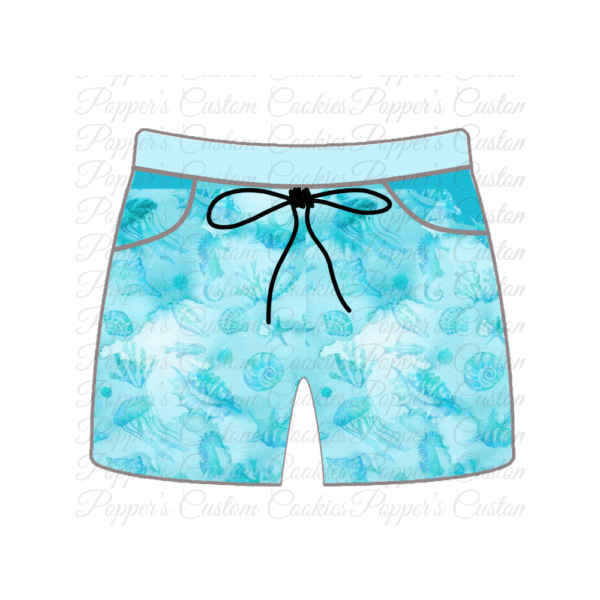 Men's Long Swim Trunks, Aqua