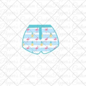Men's Short Swim Trunks, Flamingo