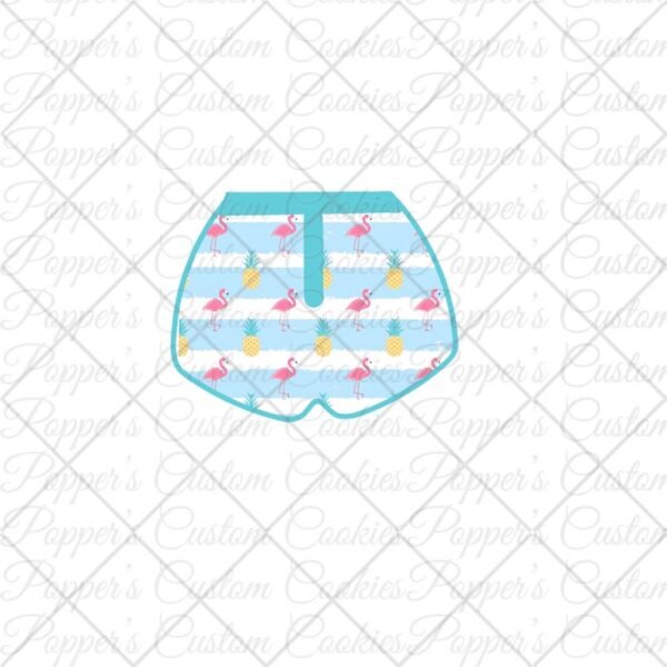 Men's Short Swim Trunks, Flamingo