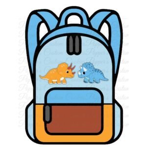 Backpack, Dino, Blue & Brown