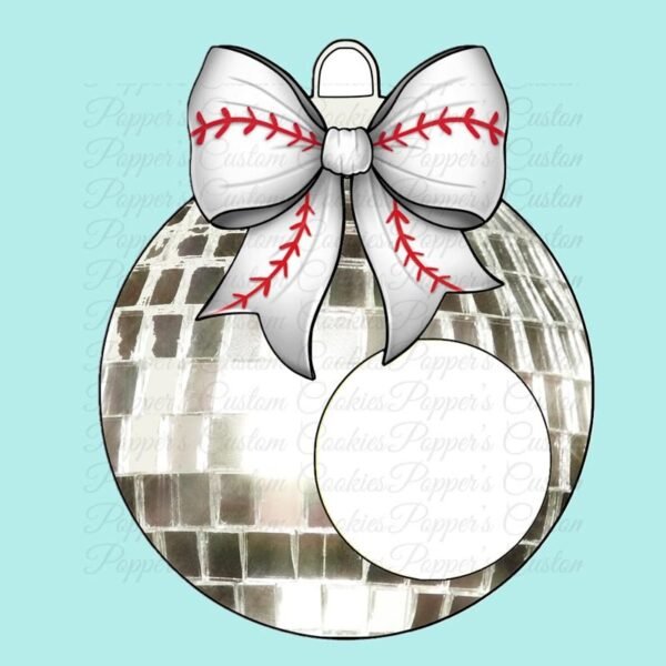 Ornament, Silver Disco Ball, Baseball Magic Template