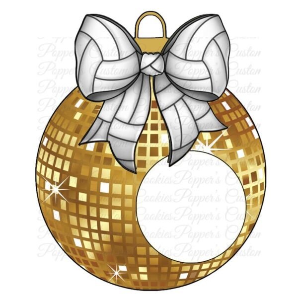 Ornament, Gold Disco Ball, Volleyball Magic Template