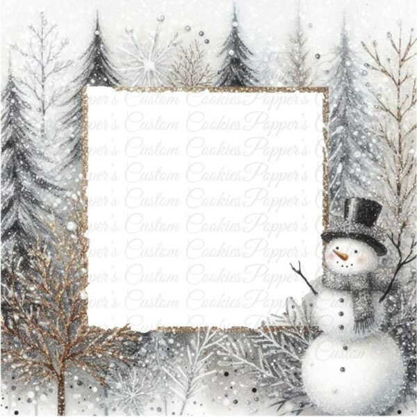 Card, Magic Template, Snowman Silver Frame