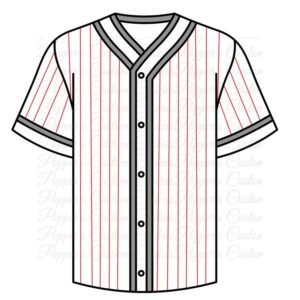 Baseball Jersey, Red Striped