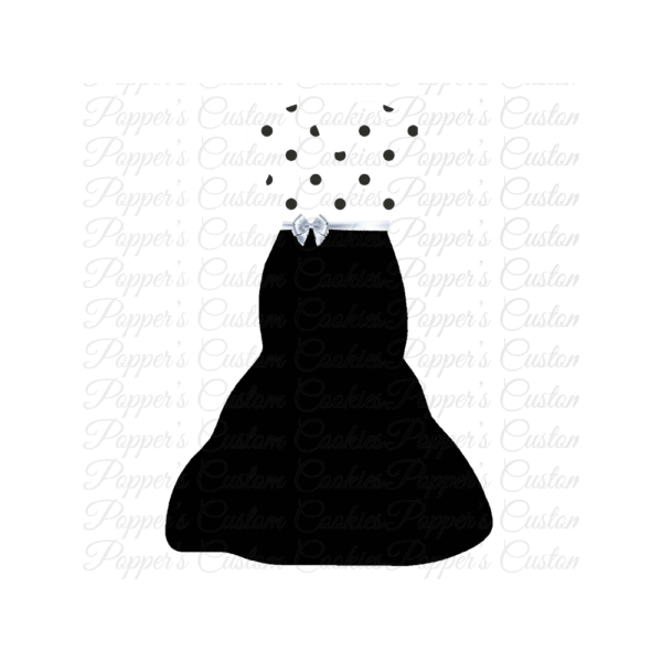 Dress, Evening Gown, Black & White
