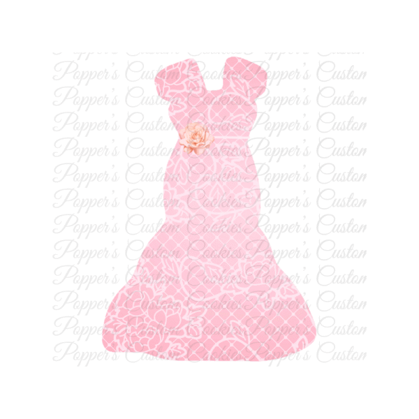 Dress, Evening Gown, Pink Lace