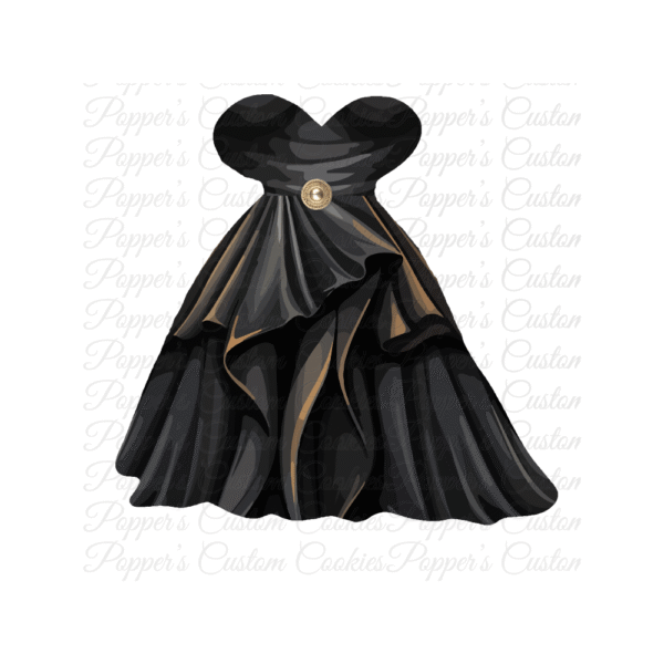 Dress, Sweetheart Gown, Black Brown & Gold
