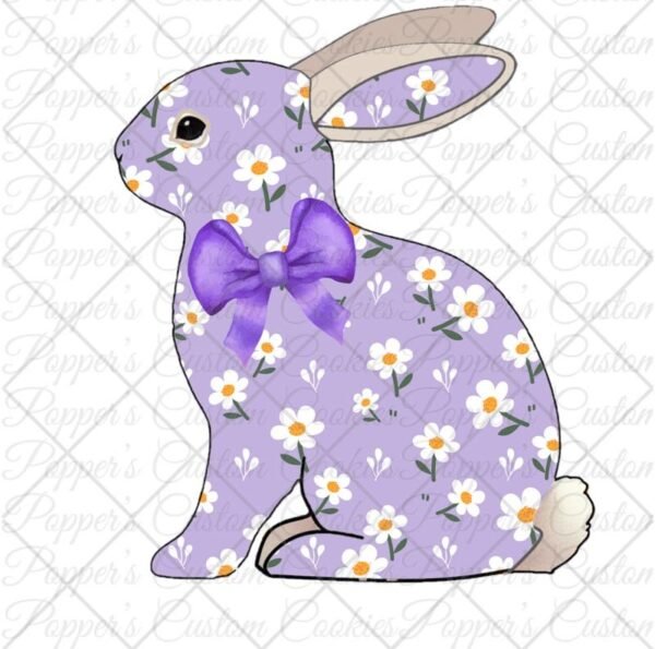 Side View Bunny, Purple Daisy