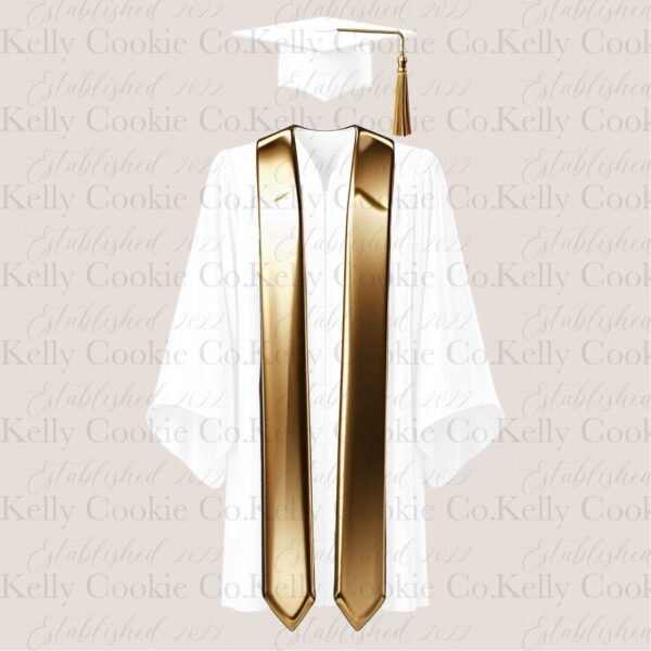 Graduation Cap & Gown Magic Template, Gold Stole