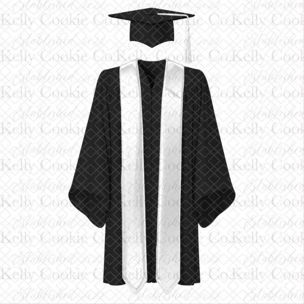 Graduation Cap & Gown Magic Template, Black