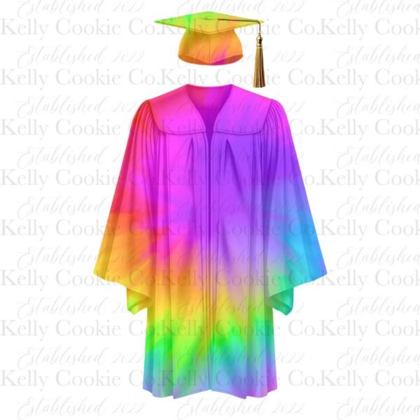 Cap & Gown Tie Dye, Gold Tassel