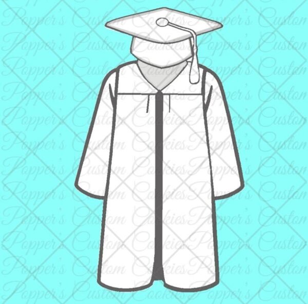 Graduation Cap & Gown Magic Template, No Sash