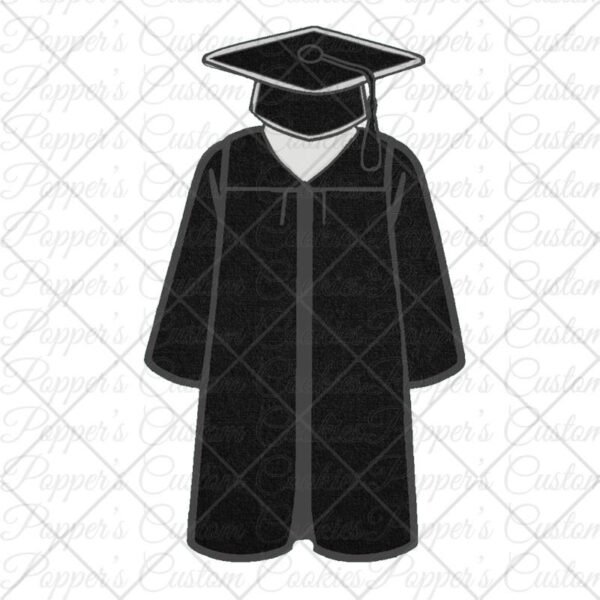 Graduation Cap & Gown, No Sash, Black
