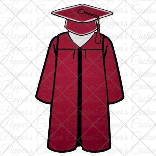 Graduation Cap & Gown, No Sash, Burgandy