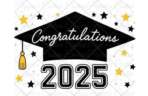 2025 Graduation Cap, Black