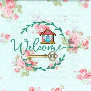 Wreath, Whimsical Pink House,  Floral