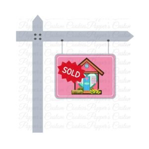 Colonial Post Sign, Whimsical Pink House, Sold