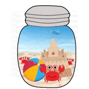Jar, Gray Lid, Crab