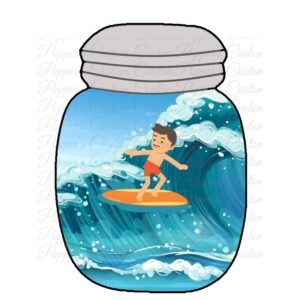 Jar, Gray Lid, Surfer