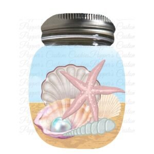 Jar, Realistic Lid, Beach Shells