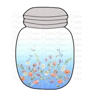 Jar, Gray Lid, Wildflower