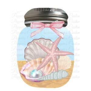 Jar, Realistic Lid, Shells & Bow