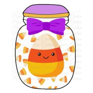 Jar, Candy Corn & Purple Bow