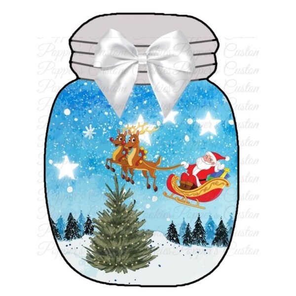Jar, Santa & Reindeer Flying