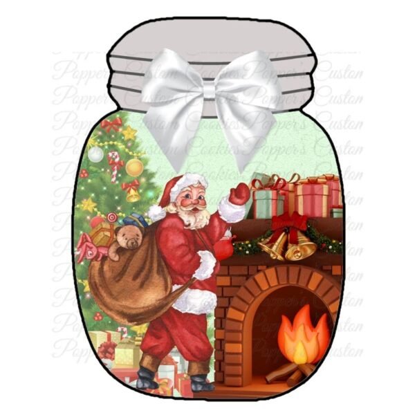 Jar, Santa, Fireplace & Tree
