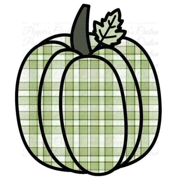 Pumpkin & Leaf, Green Plaid