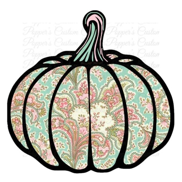 Pumpkin, Gourd, Pink & Green Paisley