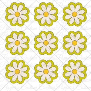 XL Chartreuse Flower Transfers