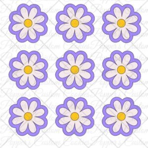 XL Purple Flower Transfers