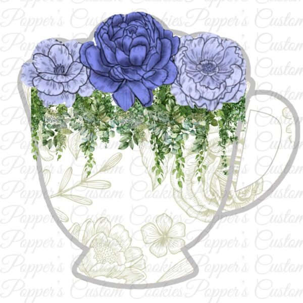 Teacup, Floral, Purple Roses