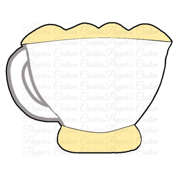 Teacup, Scalloped, Magic Template, With Contrast