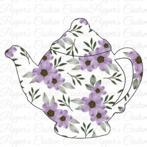 Teapot, AC, Purple Flower