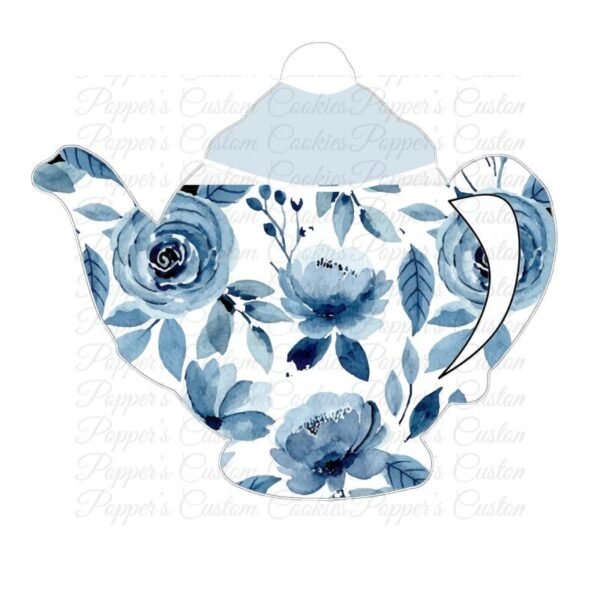 Teapot, Blue Floral, Contrast Top