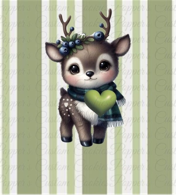 Deer, Valentine's Day, Green Plaid