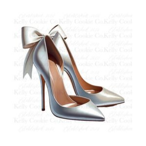 Heels, Bluish-Greenish Satin