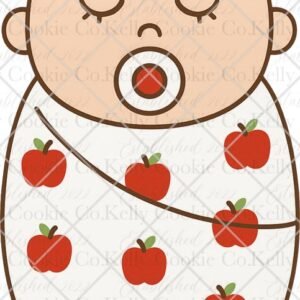 Sleeping Swaddled Baby, Apples