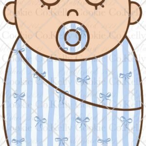 Sleeping Swaddled Baby, Blue Stripes