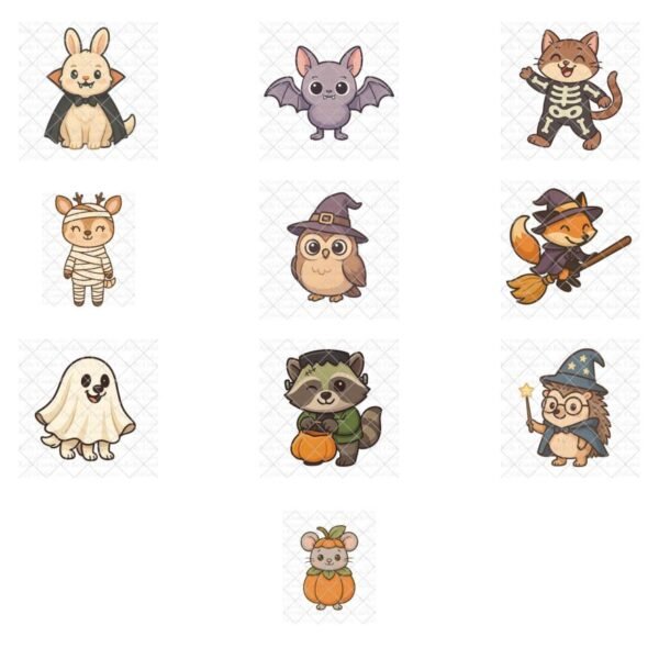 Cute Halloween Animals Bundle (Images Only)