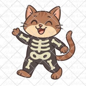 Cute Halloween Animals, Skelecat
